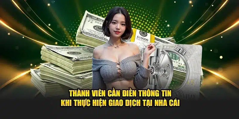 Thành viên cần điền thông tin khi thực hiện rút tiền FB88