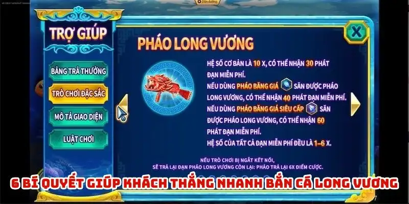6 bí quyết giúp khách thắng nhanh bắn cá Long Vương - FB88